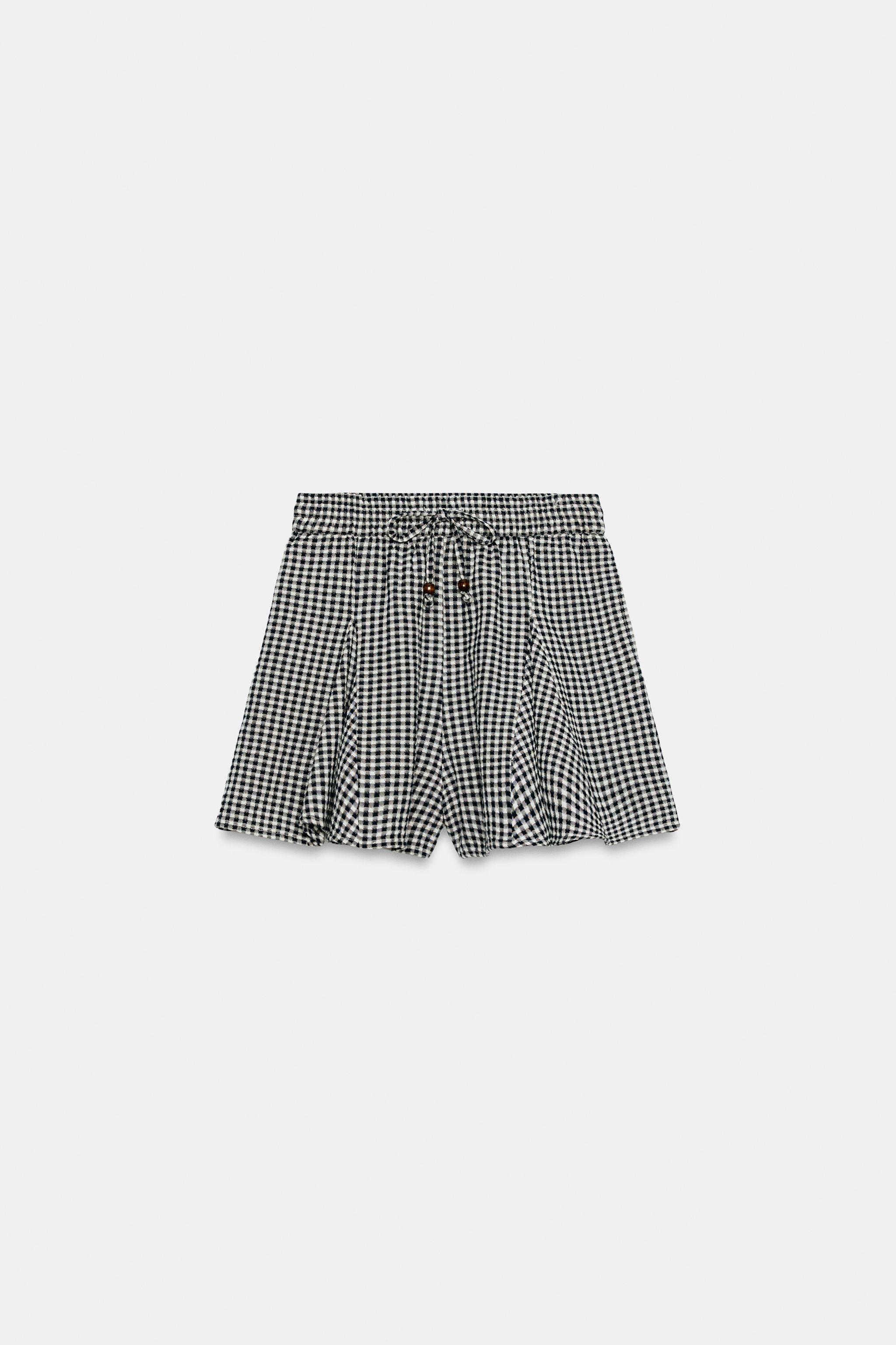 JUPE-PANTALON À CARREAUX VICHY ET ÉVASE